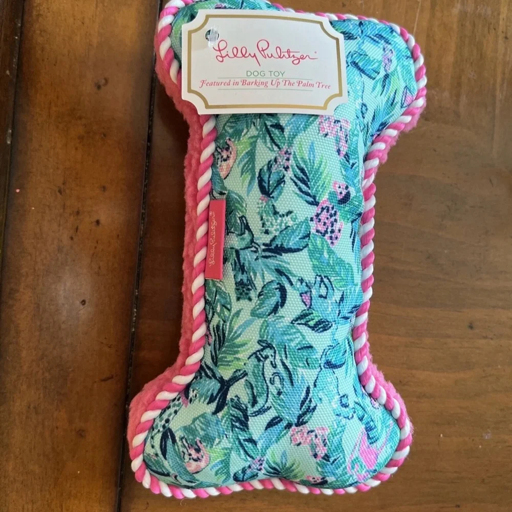 Lilly Pulitzer Tropical Dog Toy in Blue and Pink